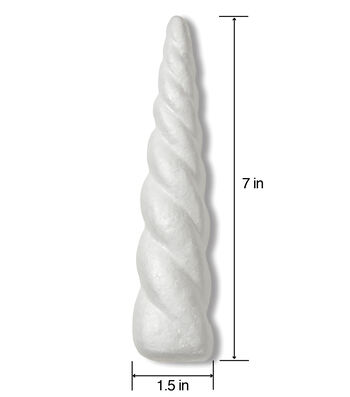 FloraCraft SmoothFōM 4 Piece Unicorn Horn 1.5 Inch x 7 Inch White